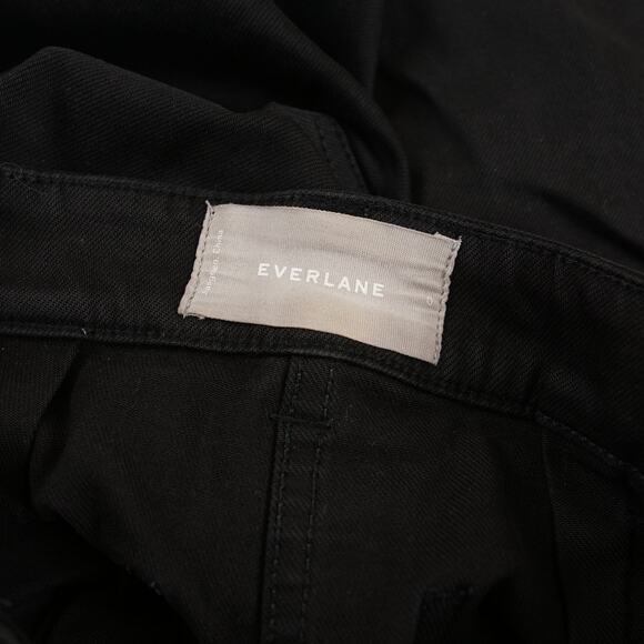 Everlane Black Cropped Wide Leg Heavy Cotton Pants Womens Sz 0 - Picture 9 of 12